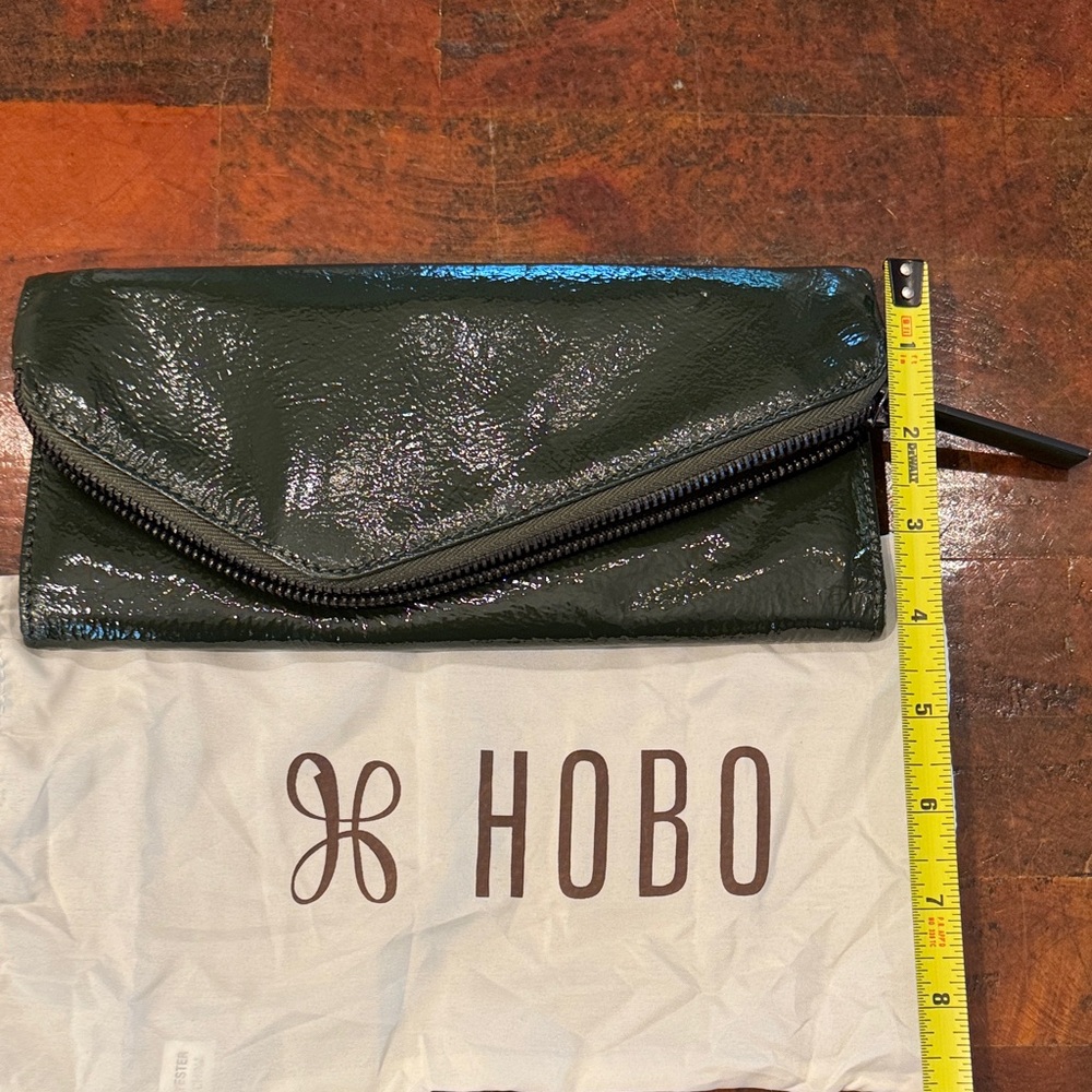 HOBO Dark Green Patent Envelope Wallet Clutch (CLSH) - Picture 9 of 9